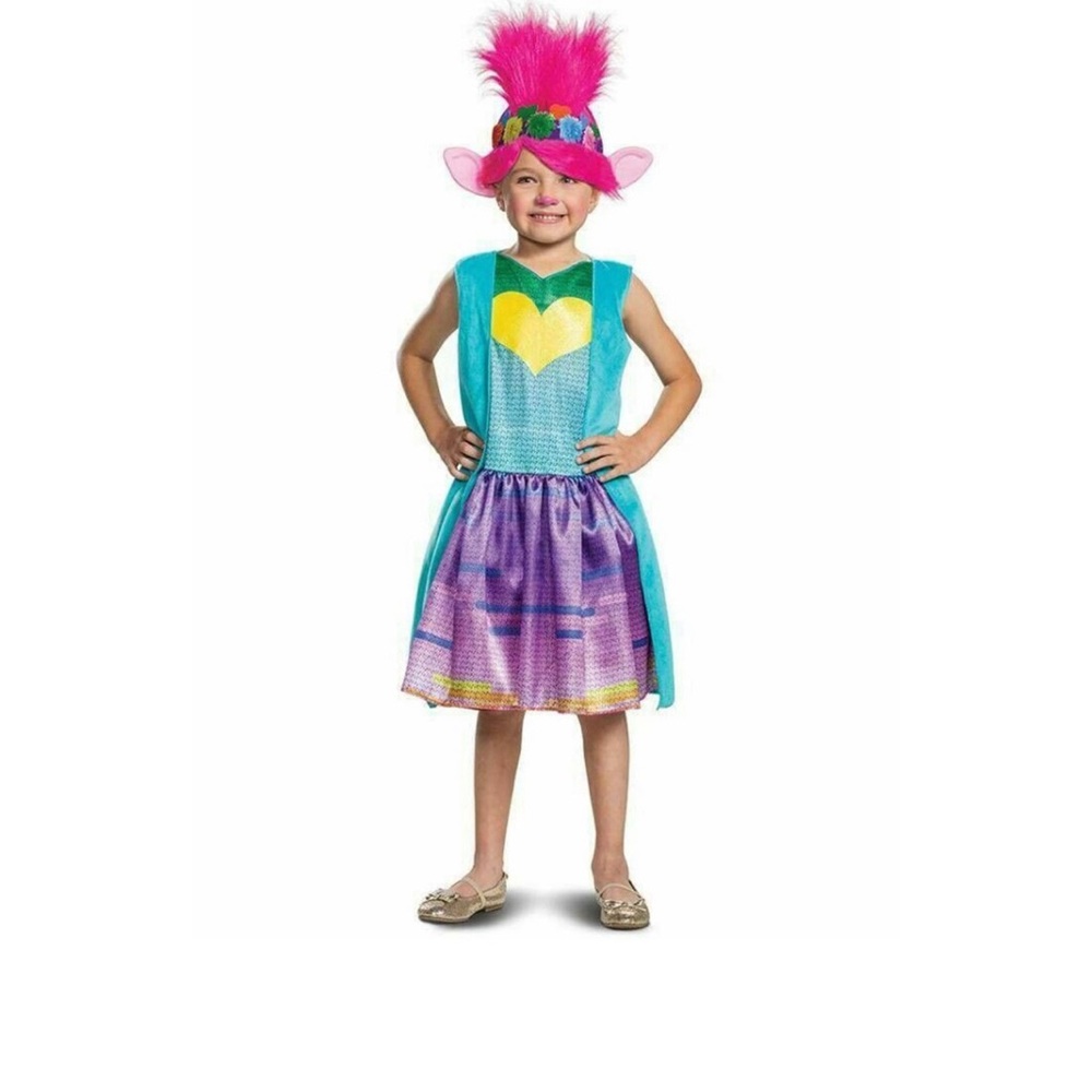 New trolls toddler girl princess poppy costume size 4-6